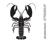 Clean and modern flat design vector illustration of a lobster, perfect for seafood branding, marine-themed projects, educational materials, and commercial designs requiring scalable graphics.