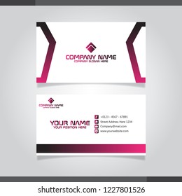Clean Modern Flat Gradient Style Purple Corporate Business Card