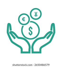 A clean, modern flat icon representing a mutual fund, featuring simple shapes and a minimalist aesthetic suitable for financial applications and digital platforms.