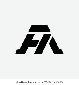 A clean and modern flat logo featuring a unique combination of letters H, F, and A in monogram style. 