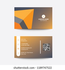 Clean Modern Flat Minimal Orange Color Gradient Corporate Business Card for Businessmen and Freelancers