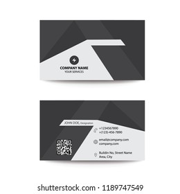Clean Modern Flat Monopoly Style Black and White Corporate Business Card
