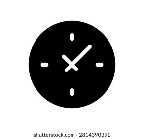A clean and modern flat vector icon featuring a minimalist black circular wall clock with analog hands, symbolizing time management, punctuality, scheduling, and productivity. This simple yet professional illustration is ideal for business presentations, office applications, website interfaces, mobile apps, calendars, dashboards, educational materials, and branding projects focused on organization, efficiency, and effective time planning.

#WallClock #Clock #Time #TimeManagement #Schedule #Productivity #Business #Office #Planning #Punctuality #Reminder #Vector #FlatDesign #Minimal #Icon #Organization #Workflow #Deadline #ModernDesign #GraphicDesign