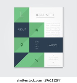 Clean and modern flyer in flat design in minimalistic style for universal use.