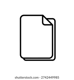 Clean and modern folded paper corner icon, isolated on a pure white background, ideal for document, page, or digital interface design projects.