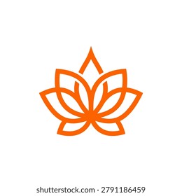 A clean and modern geometric lotus icon ideal for spa, wellness, yoga, or floral branding, representing purity and growth.
