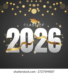 Saubere moderne Graduierung Design für Klasse 2026 mit minimaler akademischer Ästhetik