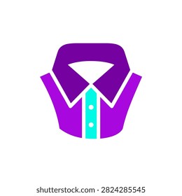 Clean modern graphic of a collared shirt perfect for fashion branding or clothing store promotions.