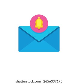 Um gráfico limpo e moderno que representa uma notificação por e-mail, possivelmente com um ícone ou envelope de mensagem, adequado para alertas e alertas de comunicação digital.