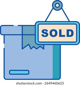 A clean, modern graphic representing a 'sold out' status, ideal for retail, events, or product labeling. Features bold typography and clear visual cues.
