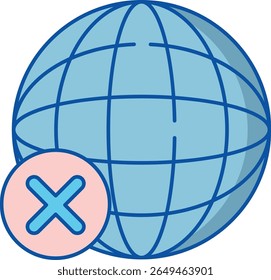 Um gráfico limpo e moderno que representa um sistema ou dispositivo indisponível ou desconectado no momento. Possui um símbolo simples e universalmente compreendido.
