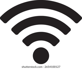A clean and modern graphic of a three-wave Wi-Fi symbol.