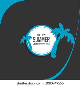 clean modern happy summer celebration time banner background label flyer card template illustration vector