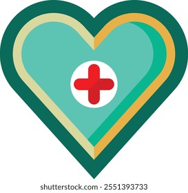 A clean and modern heart care vector design symbolizing love, health, and wellness, perfect for medical and humanitarian projects.