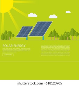 Clean Modern House Solar Panels Eco Stock Vector (Royalty Free ...