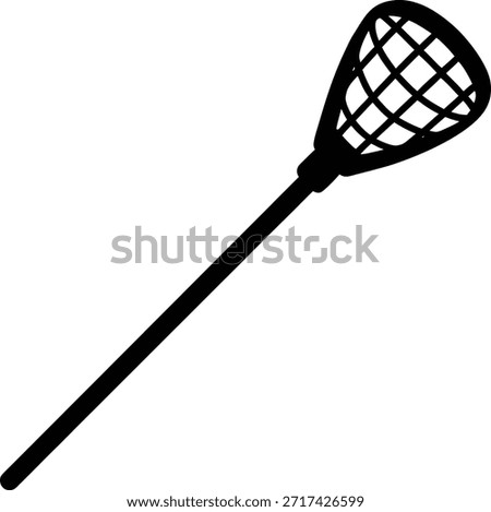 A clean, modern icon featuring a lacrosse stick, perfect for sports, teams, or athletic branding. Simple and easily recognizable.