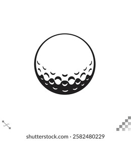 A clean and modern icon logo featuring a white professional golf ball, designed as a sleek corporate identity symbol for golf-related businesses.