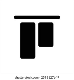 A clean and modern icon representing "align top" functionality, commonly used in design and layout tools.