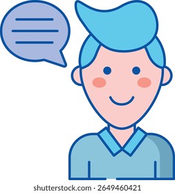 A clean, modern icon representing customer feedback, testimonials, or user reviews, suitable for websites, apps, and presentations.