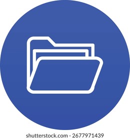 A clean, modern icon representing a digital folder, ideal for organizing files, documents, or data in various applications and interfaces.