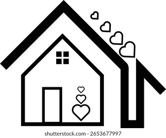 A clean and modern icon representing a dream home, featuring a stylized house silhouette with a welcoming roofline. Ideal for real estate, architecture, or lifestyle branding.