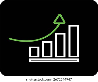 A clean, modern icon representing financial growth and a successful upward trend, perfect for business reports, presentations, financial apps, and marketing materials.