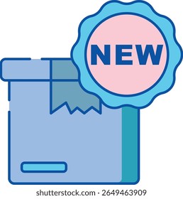A clean and modern icon representing new arrivals, perfect for e-commerce, retail, or notification systems. Features a stylized tag or label.