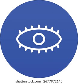 Un icono limpio y moderno que representa una función de "vista" o "apariencia", perfecto para interfaces de usuario, aplicaciones y plataformas digitales. Cuenta con un ojo estilizado o lupa.