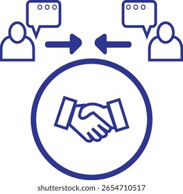 Un conjunto de íconos limpios y modernos con temas de negocios esenciales: trabajo en equipo, colaboración, negociación, crecimiento empresarial y estrategia Corporativa. Perfecto para Sitios web, App, presentaciones e infografías