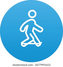 A clean, modern icon set featuring dynamic skateboarding elements, perfect for sports, recreation, and urban lifestyle themes. Includes various action poses and equipment.