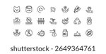 A clean, modern icon set representing tofu cat litter features: clumping, odor control, eco-friendliness, absorption, safety, and hygiene. Ideal for packaging or product labels.