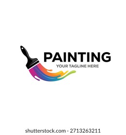 Um ícone limpo e moderno que combina uma silhueta de pincel estilizada com um abstrato e colorido splash para um impacto visual arrojado e memorável