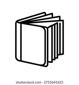 A clean and modern illustration of a book or notebook with a minimalist style, perfect for educational or literary content.