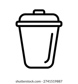 Clean and modern illustration of an empty transparent recycling bin with black handle, perfect for eco-friendly, waste management, and sustainability projects.