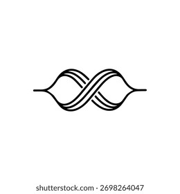 Un símbolo de infinito limpio y moderno con tres líneas paralelas, que transmite una sensación de continuidad, ilimitado e interconectado. Ideal para diversas aplicaciones de diseño.
