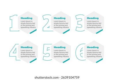 Clean modern infographic template with numbers for illustrating process steps, standard operating procedures, or success path framework.