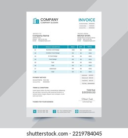 Clean Modern Invoice design template vector