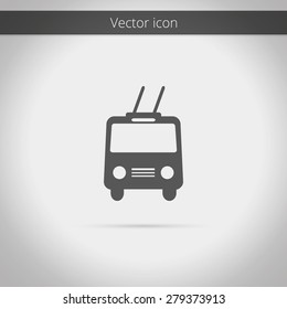 Clean modern isolated vector trolley bus symbol icon
