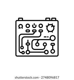 Clean, modern isometric car battery vector illustration with detailed terminals and connectors, ideal for automotive and energy projects.
