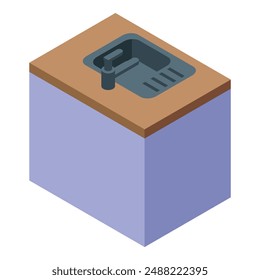 Saubere und moderne Küchenspüle mit einem schlanken Wasserhahn, perfekt zum Spülen oder Zubereiten von Speisen