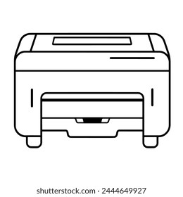 Clean and modern laser printer outline vector graphic.