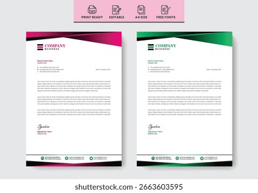 clean modern letterhead design concept