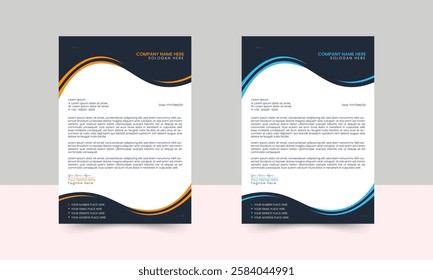 A clean and modern letterhead design suitable for corporate, business, and personal branding. Fully editable and print-ready.