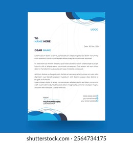 Clean And Modern Letterhead Design Template. Modern A4 business letterhead design template. Creative and modern letter head templates