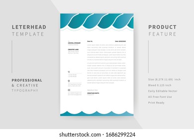 Clean And Modern Letterhead Template Design.