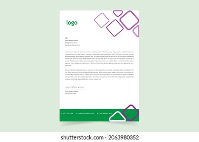 Clean Modern Letterhead Template. Simple creative Letter Head Template with standard sizes. corporate identity letterhead. The Letterhead Element Of Stationery Design. Vector Illustration