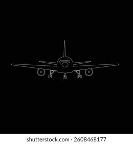 A clean and modern line art illustration of an airplane. Perfect for travel-themed designs, aviation infographics, or minimalistic graphic needs. Includes continuous line drawing