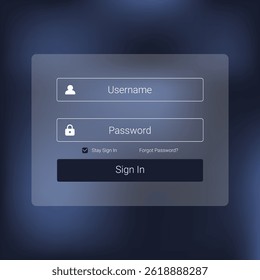 Clean and modern login form template with a soft blue gradient background. Features simple username and password input fields
