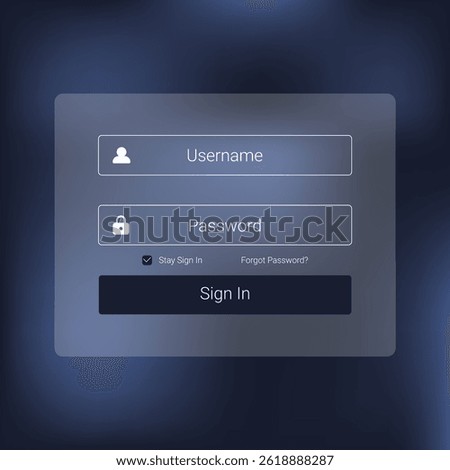 Clean and modern login form template with a soft blue gradient background. Features simple username and password input fields