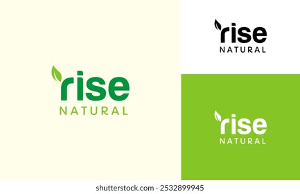 Clean and modern logo design featuring green leaf and bold text. Ideal for eco-friendly, organic, or natural product branding. High-quality vector template for businesses.